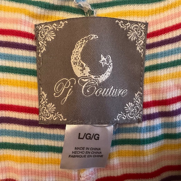 PJ Couture Women’s Rainbow Striped Sleepwear Set Size Large New With Tags - Picture 11 of 16